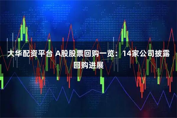 大华配资平台 A股股票回购一览：14家公司披露回购进展