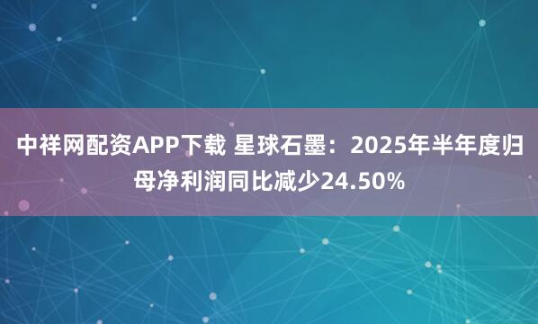 中祥网配资APP下载 星球石墨:2025年半年度归母净利润同比减少24.50%